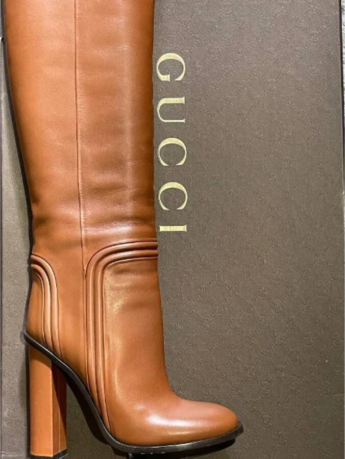 Gucci Vintage Pre-owned Leather boots Brown Dames