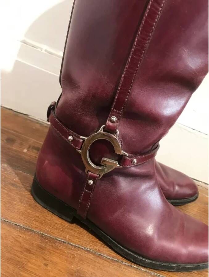 Gucci Vintage Pre-owned Leather boots Red Dames