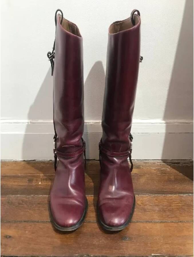 Gucci Vintage Pre-owned Leather boots Red Dames