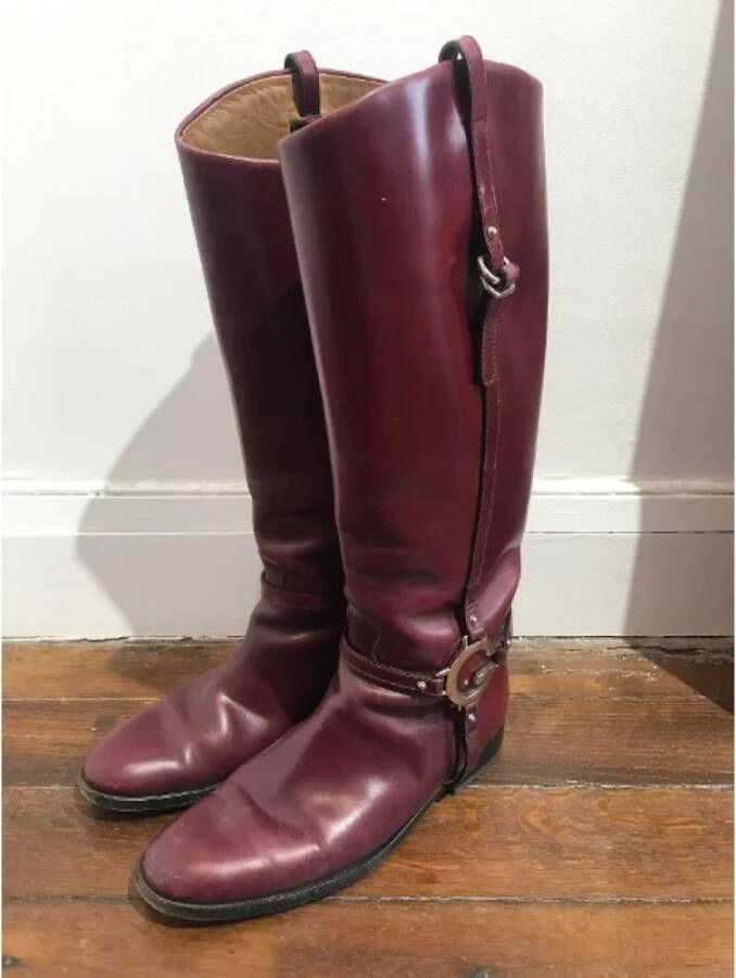 Gucci Vintage Pre-owned Leather boots Red Dames