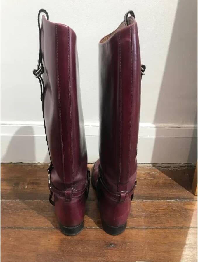 Gucci Vintage Pre-owned Leather boots Red Dames