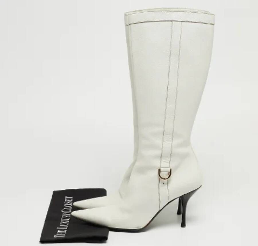 Gucci Vintage Pre-owned Leather boots White Dames