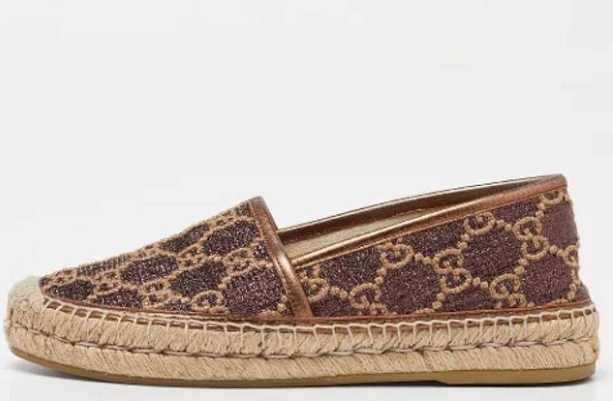 Gucci Vintage Pre-owned Leather espadrilles Brown Dames