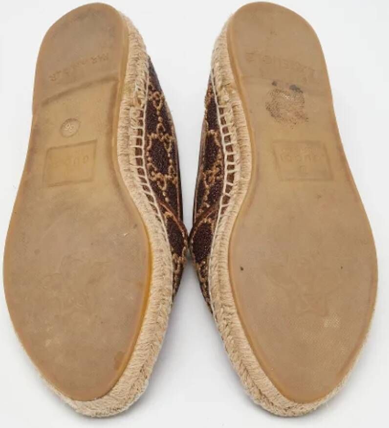 Gucci Vintage Pre-owned Leather espadrilles Brown Dames