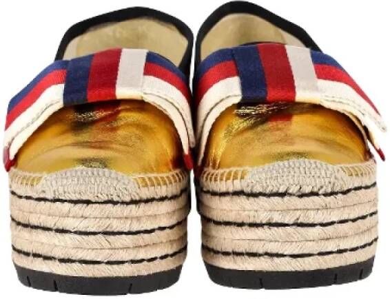 Gucci Vintage Pre-owned Leather espadrilles Multicolor Dames