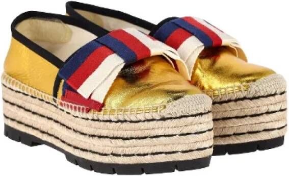 Gucci Vintage Pre-owned Leather espadrilles Multicolor Dames