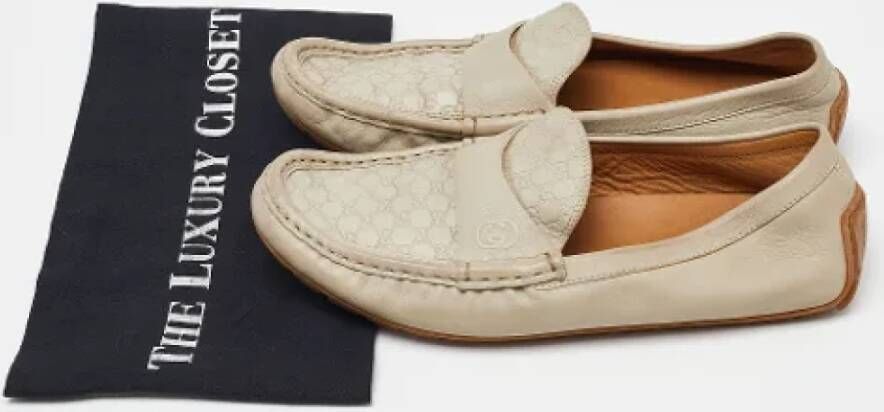 Gucci Vintage Pre-owned Leather flats Beige Dames