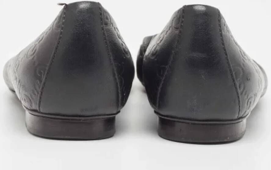 Gucci Vintage Pre-owned Leather flats Black Dames