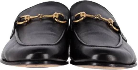 Gucci Vintage Pre-owned Leather flats Black Dames