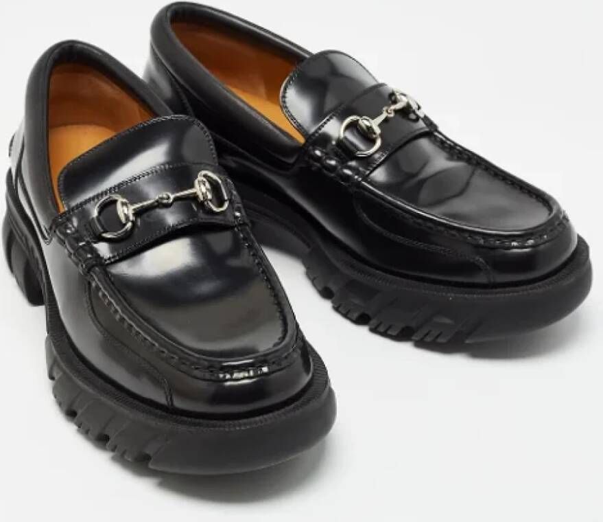 Gucci Vintage Pre-owned Leather flats Black Dames