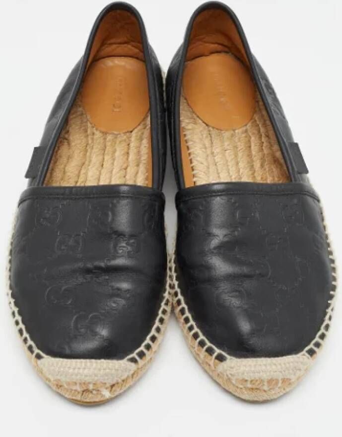 Gucci Vintage Pre-owned Leather flats Black Dames