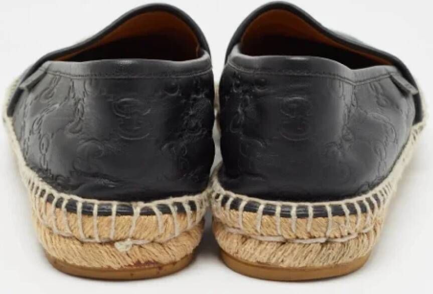 Gucci Vintage Pre-owned Leather flats Black Dames