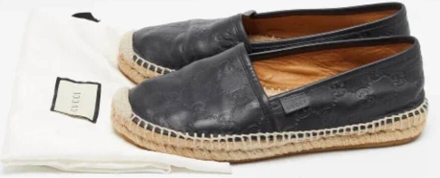 Gucci Vintage Pre-owned Leather flats Black Dames