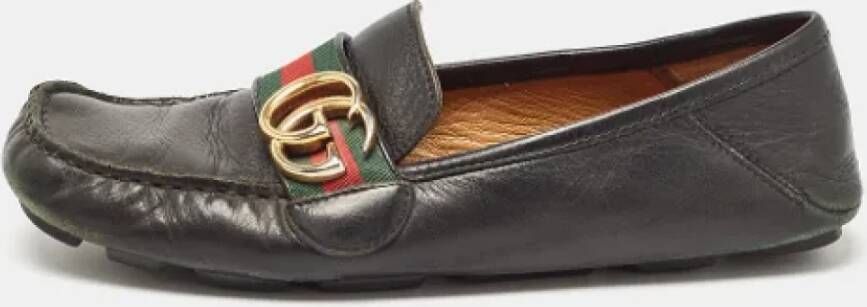 Gucci Vintage Pre-owned Leather flats Black Dames