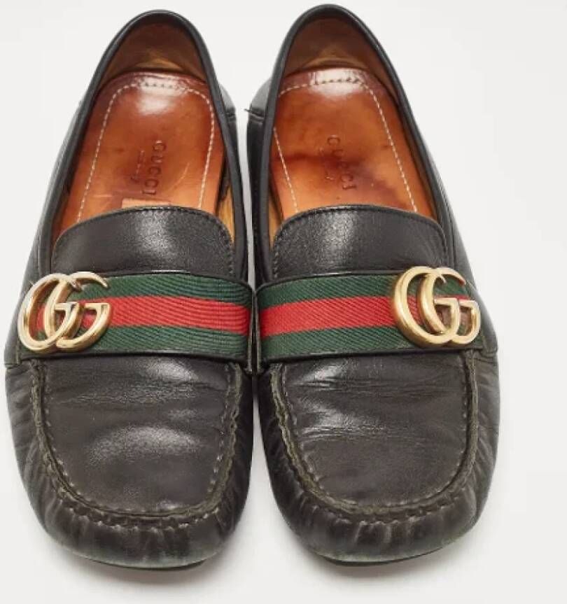 Gucci Vintage Pre-owned Leather flats Black Dames