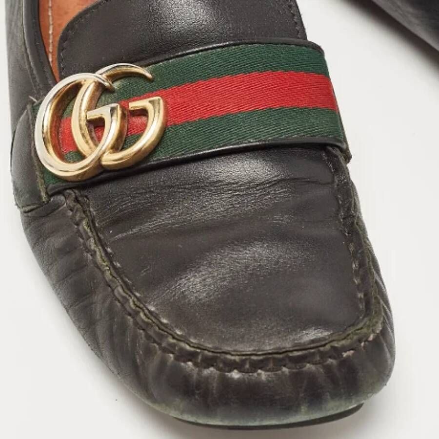 Gucci Vintage Pre-owned Leather flats Black Dames