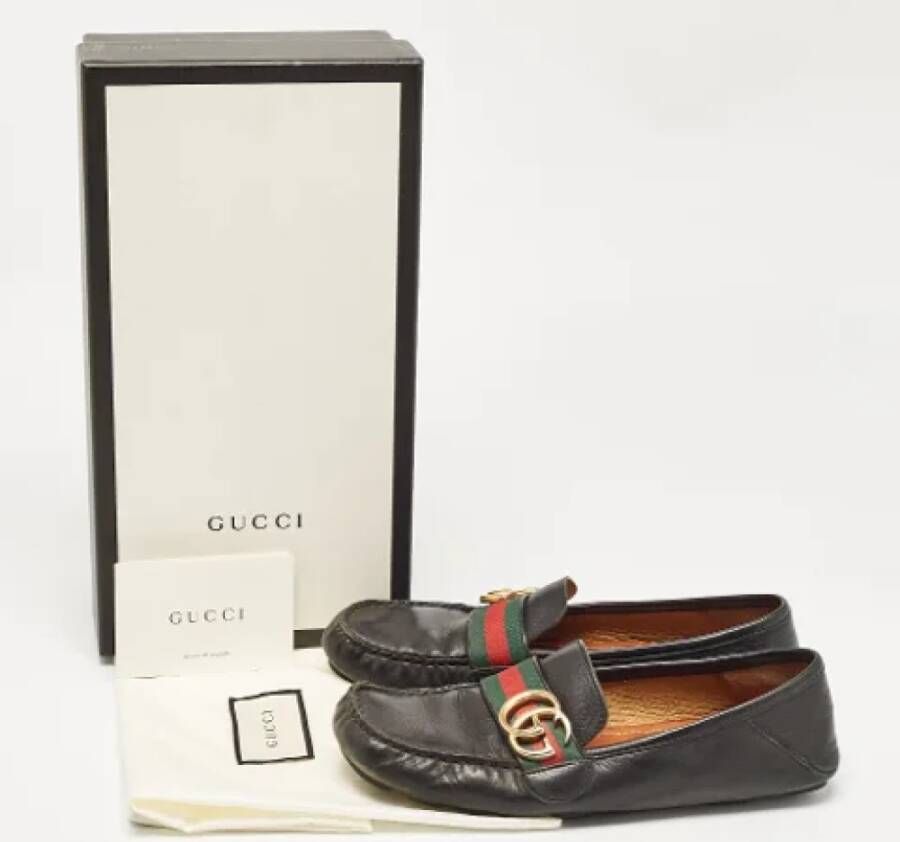 Gucci Vintage Pre-owned Leather flats Black Dames