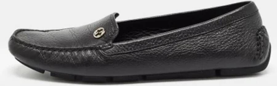 Gucci Vintage Pre-owned Leather flats Black Dames