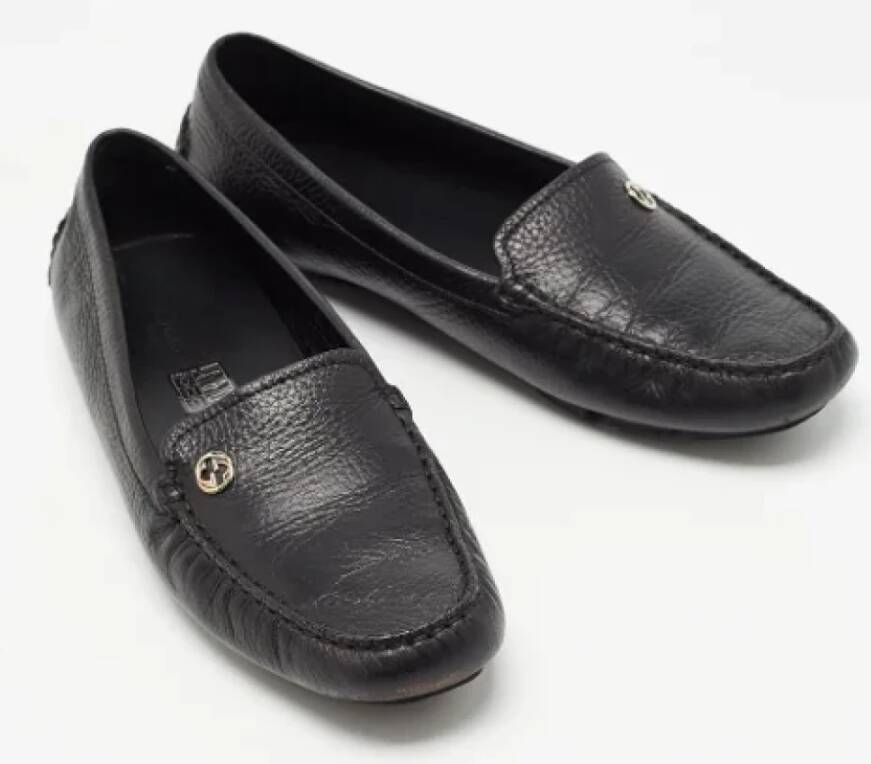 Gucci Vintage Pre-owned Leather flats Black Dames