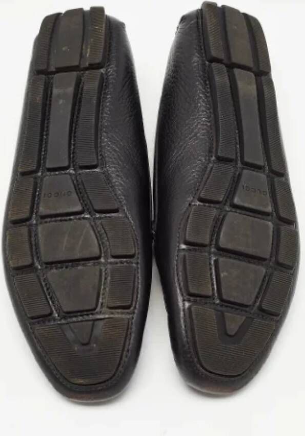 Gucci Vintage Pre-owned Leather flats Black Dames