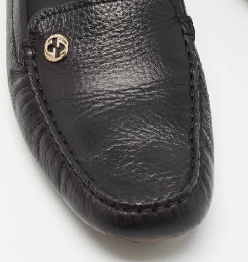 Gucci Vintage Pre-owned Leather flats Black Dames