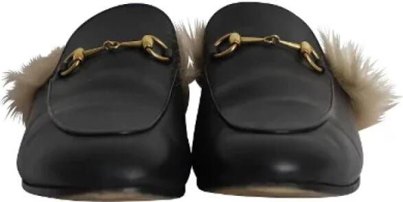 Gucci Vintage Pre-owned Leather flats Black Dames