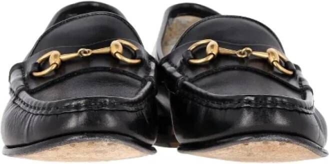 Gucci Vintage Pre-owned Leather flats Black Dames