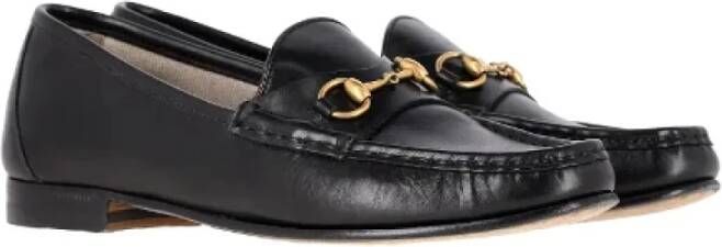 Gucci Vintage Pre-owned Leather flats Black Dames