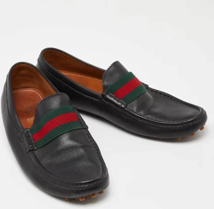 Gucci Vintage Pre-owned Leather flats Black Heren