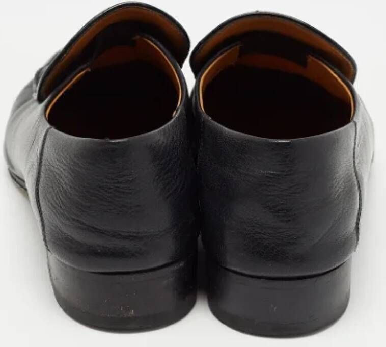 Gucci Vintage Pre-owned Leather flats Black Heren