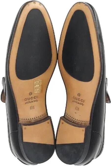 Gucci Vintage Pre-owned Leather flats Black Heren