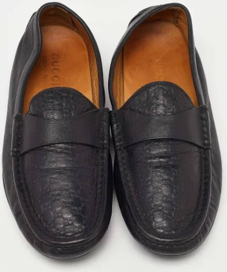 Gucci Vintage Pre-owned Leather flats Black Heren