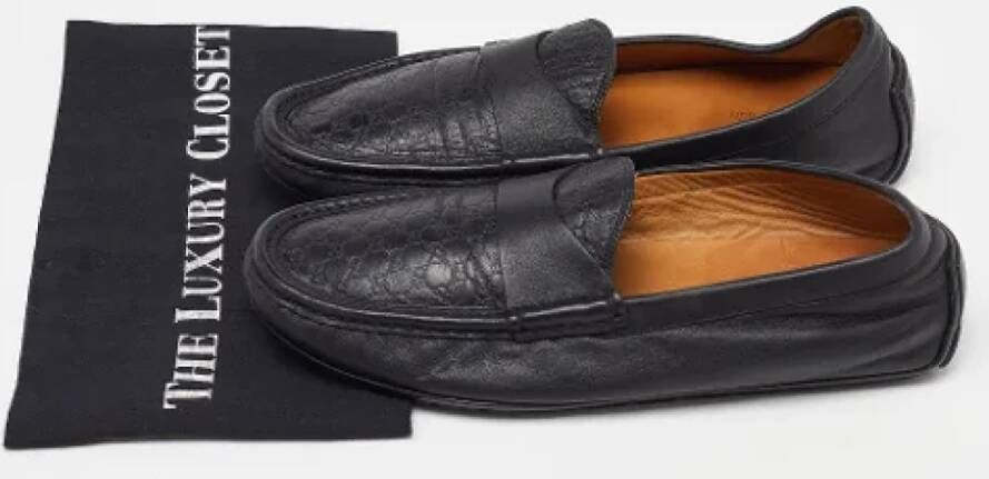 Gucci Vintage Pre-owned Leather flats Black Heren