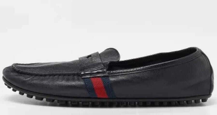 Gucci Vintage Pre-owned Leather flats Black Heren