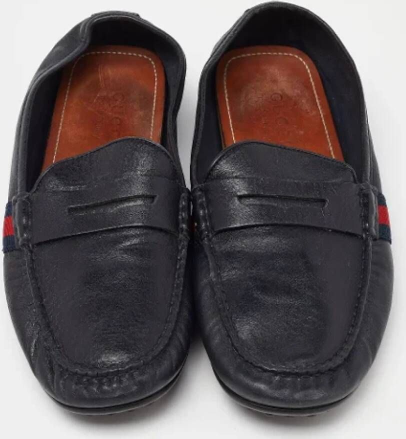 Gucci Vintage Pre-owned Leather flats Black Heren