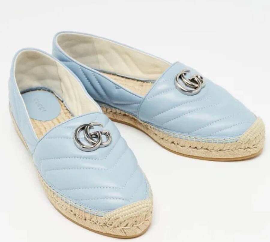 Gucci Vintage Pre-owned Leather flats Blue Dames