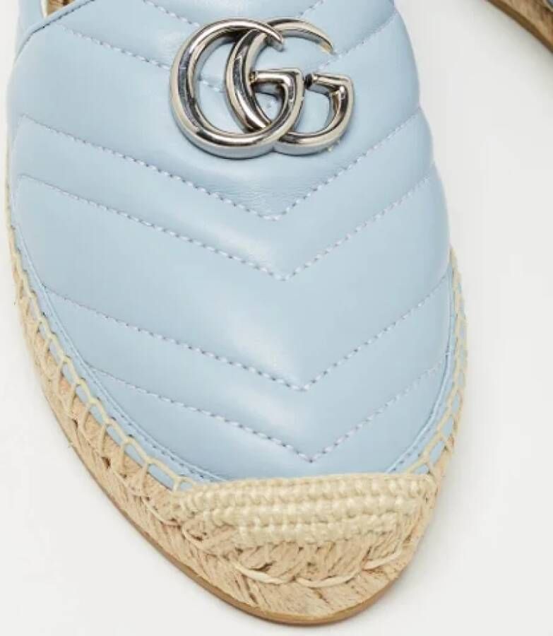 Gucci Vintage Pre-owned Leather flats Blue Dames