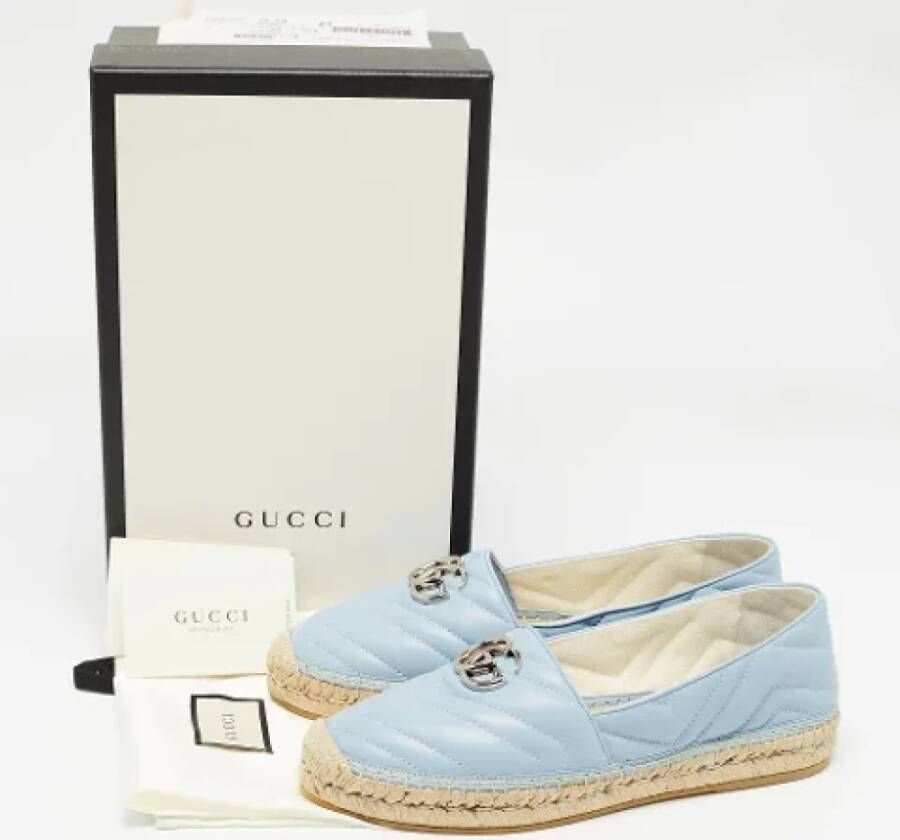 Gucci Vintage Pre-owned Leather flats Blue Dames