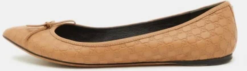 Gucci Vintage Pre-owned Leather flats Brown Dames