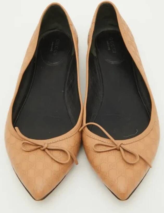 Gucci Vintage Pre-owned Leather flats Brown Dames