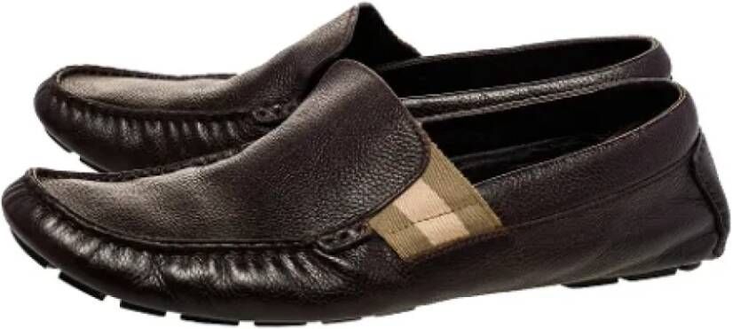 Gucci Vintage Pre-owned Leather flats Brown Dames