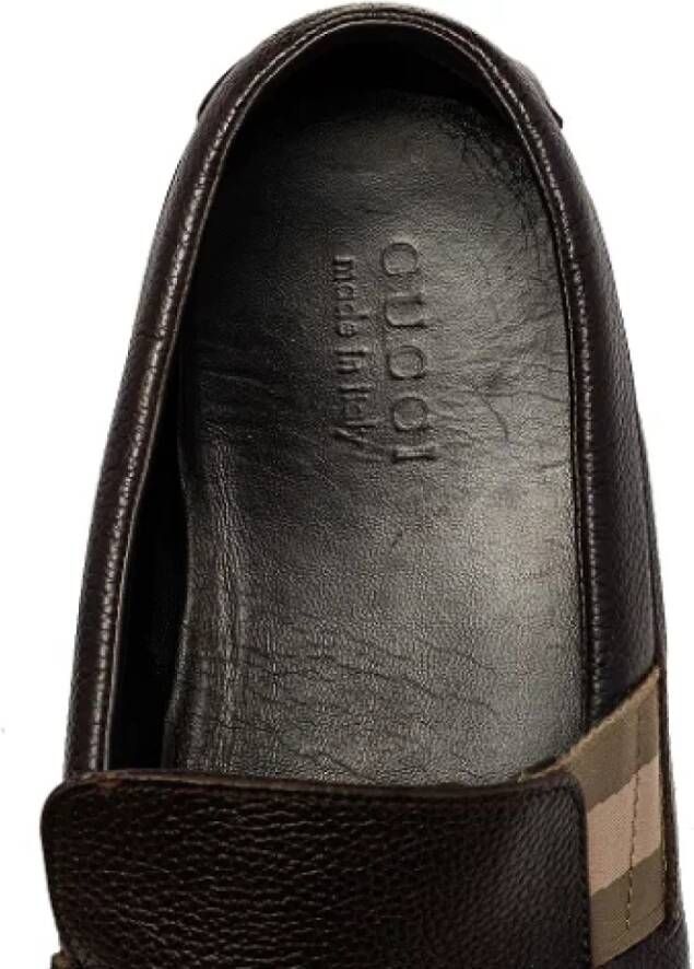 Gucci Vintage Pre-owned Leather flats Brown Dames