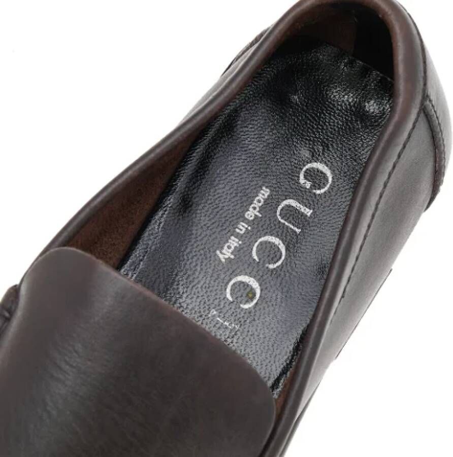 Gucci Vintage Pre-owned Leather flats Brown Dames