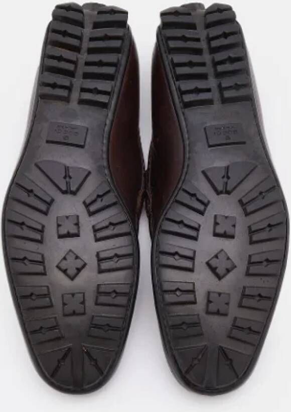 Gucci Vintage Pre-owned Leather flats Brown Dames