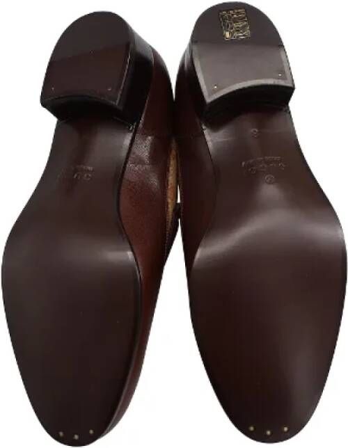 Gucci Vintage Pre-owned Leather flats Brown Dames