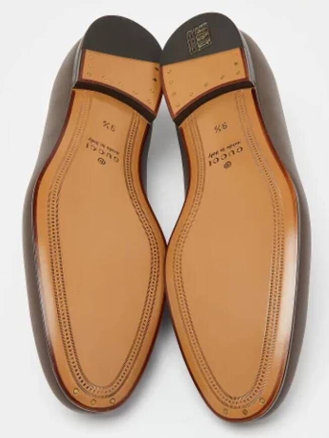 Gucci Vintage Pre-owned Leather flats Brown Heren