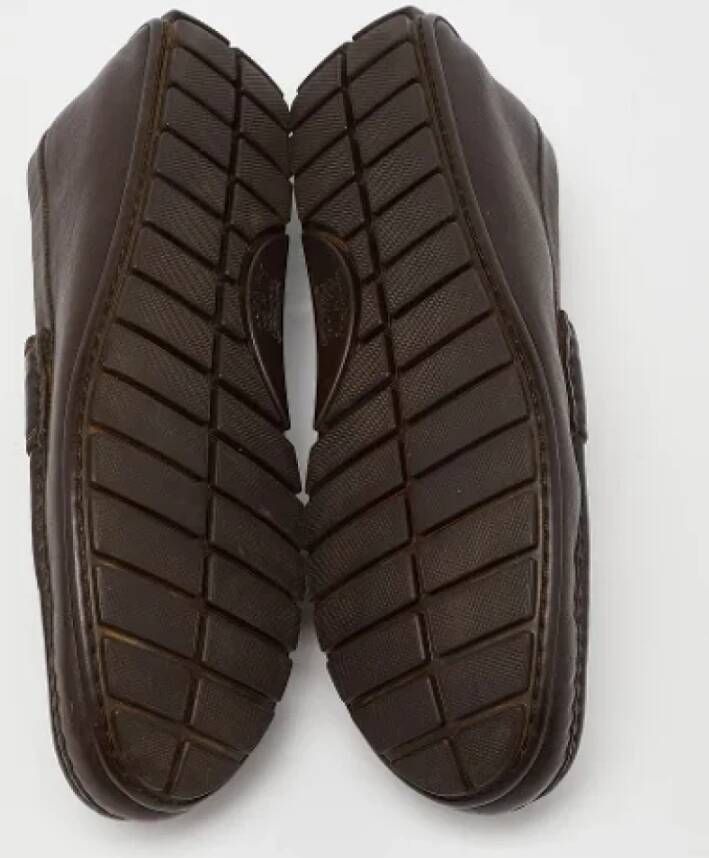 Gucci Vintage Pre-owned Leather flats Brown Heren