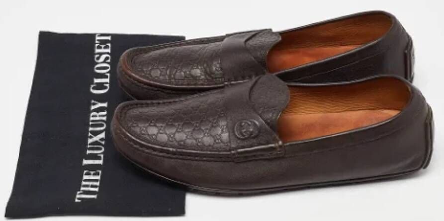 Gucci Vintage Pre-owned Leather flats Brown Heren