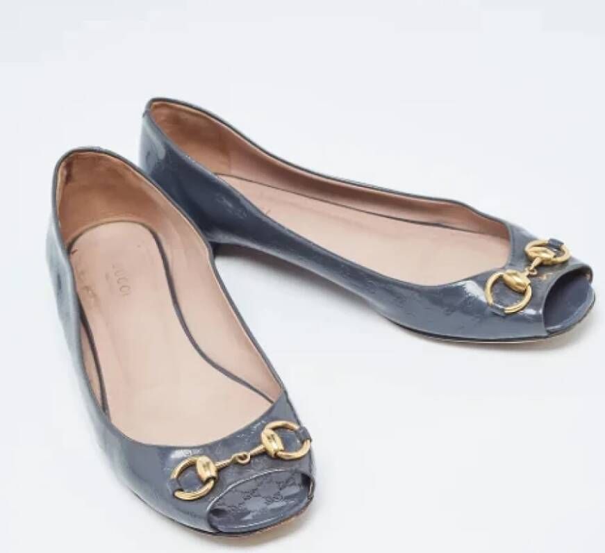 Gucci Vintage Pre-owned Leather flats Gray Dames