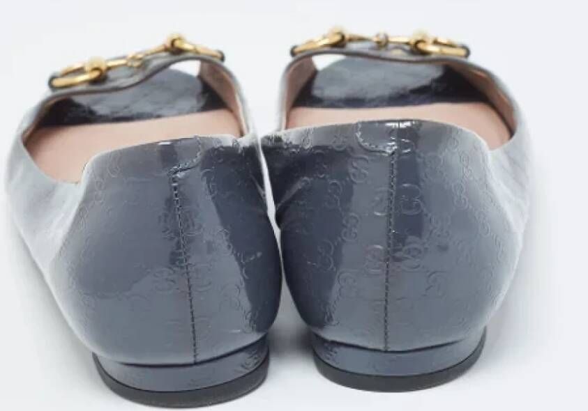 Gucci Vintage Pre-owned Leather flats Gray Dames